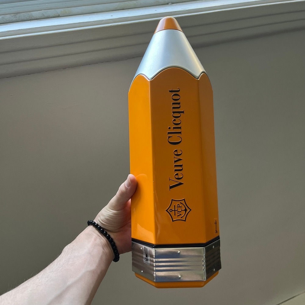 Veuve Clicquot Champagne Orange Pencil Metal Tin 5M Collectors Edition (Empty)